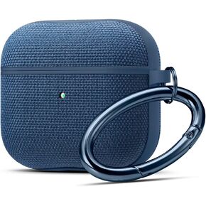 Spigen Urban Fit مصممة لحافظة Airpods الجيل الثالث مع سلسلة مفاتيح، حافظة Airpods 3 من القماش الفاخر (2021) - أزرق داكن in Kuwait