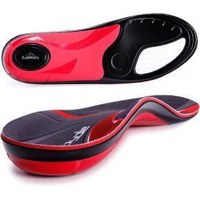 Plantar Fasciitis Arch Support Insoles for Men Women,220lbs+ Heavy Duty Support Pain Relief Orthotics,for Flat Feet Metatarsalgia Arch Pain,Work Boot Shoe Insoles for Standing All Day,Black