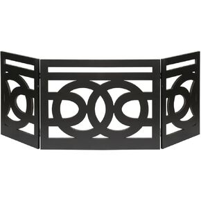 Etna Freestanding Wood Pet Gate 3-Panel Tri Fold Dog Fence - 48" Wide x 19" High - Portofino Black
