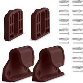 Retractable Baby Gate Replacement Parts, 55" W x 33" H Retractable Baby Gate Extensions (Including 2 x Latches + 2 x Brackets + 1 Set of Screws) for Retractable Gate (Brown)