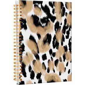 iampanda Spiral Journal Notebook,Strong Twin-Wire Binding with Premium Paper for Girl Women,Cool Luxury Design 60 Sheets A5 College Ruled Notebook/Journal,Perfect for School Office Home Gifts,Black