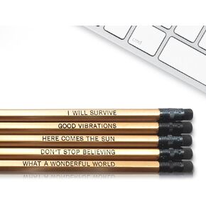 Good Vibes - Inspirational Pencils Engraved With Funny And Motivational Sayings For School And The Office