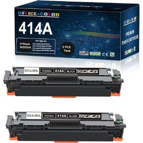 2 Pack Replacement for HP 414A Black Toner Cartridge W2020A for HP Color Laser Pro MFP M479fdw M454dw M454dn M479fdn Toner Printer Ink