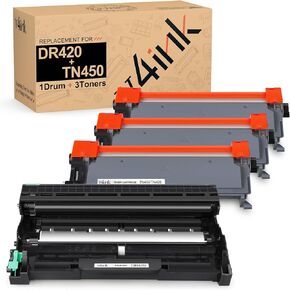 v4ink Compatible TN450 Toner Cartridge and DR420 Drum Replacement for Brother TN450 TN420 DR420 Toner Drum Set for Brother HL-2270dw HL-2280dw HL-2230 HL-2240d MFC-7240 MFC-7360n MFC-7860dw Printer