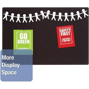 Quartet Bulletin Board, Fabric, 3' x 2', Frameless, High-Density Fiberboard, Oval Office, Black (7683BK)