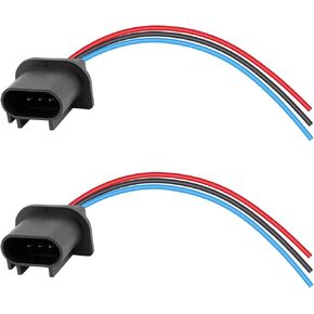2PCS H13/9008 Headlight Connector with Wire Pigtail,Female/Male Headlight Socket for Headlights Fog Lights Conversion,Essential Headlight Wiring Harness Car Accessories (Female Socket)