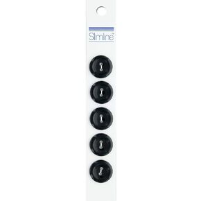 Slimline 2 Hole Buttons - 3/4 in. - Black 5 pc.