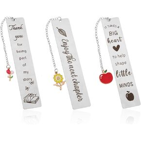 3pcs Teacher Appreciation Bookmarks, 5x1 Inch Teacher Appreciation Gifts Thanksgiving Day Thank You Gift Graduation Gifts for Teachers Tutors from Student, Teachers Day Gifts for Women Men