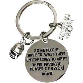 Football Mom Keychain- Some People Have to Wait Their Entire Lives to Meet Their Favorite Player, I Raised Mine. Gift for Football Moms