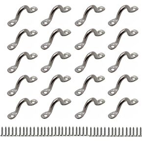 M8 316 Stainless Steel Bimini Boat Top PAD Eye, Eye Straps, Tie Down, Kayak Deck Loops, Tie Down Anchor Point, footman's Loop for Kayak Canoe Rigging 20Pcs