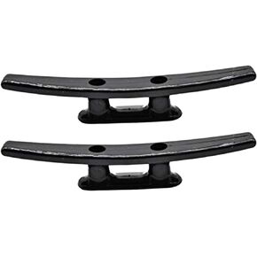 MARINE CITY Heavy Duty Black High Impact Nylon Dock Boat Mooring Rope Tie Cleat Corrosion Resistant 6 Inches Cleat for Marines – Boats – Yachts – Ships (Pack of 2)