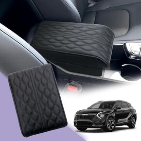 LUWU for 2023 Kia Sportage Center Console Cover 2024 Sportage Armrest Cover 2023 2024 Kia Sportage Accessories Center Console Pad 2023 2024 Sportage X-Line Armrest Console Cover Soft Leather(Black)