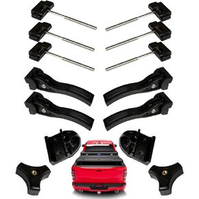Truck Bed Cover Clamps Replacement Universal Replacement and Accessories Part Kit Aluminium Rear Front Clamp Fit for Hard Tr Fold Truck Bed Cover Include Nut, T and Tonneau Cover Clamp