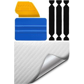VViViD White Carbon Fiber Automotive Vinyl Wrap Film w/ 3M Toolkit (1ft x 5ft)
