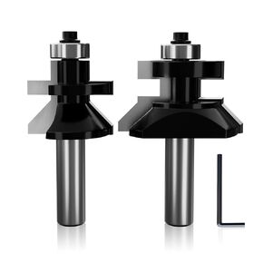 CSOOM Shaker Rail and Stile Router Bits Set 1/2 Inch Shank, 3/8-Inch Cutting Depth for Making Cabinet Door Tracks,Guides,etc.