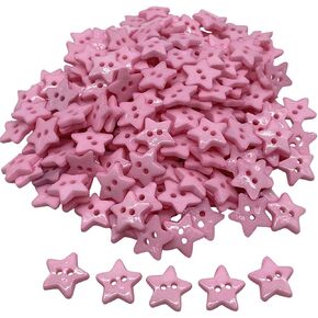 Queenbox 50 Pcs 12mm Five-Pointed Star Buttons with 2 Holes, Resin Sewing Buttons for Knitting Crafting Sewing Clothes, Blue