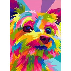 5D DIY Diamond Painting,Diamond Painting Kits for Adults,Full Drill Dog Diamond Painting by Number Kits,Gemstone Art Painting with Diamond Home Wall Decor 12x16Inch