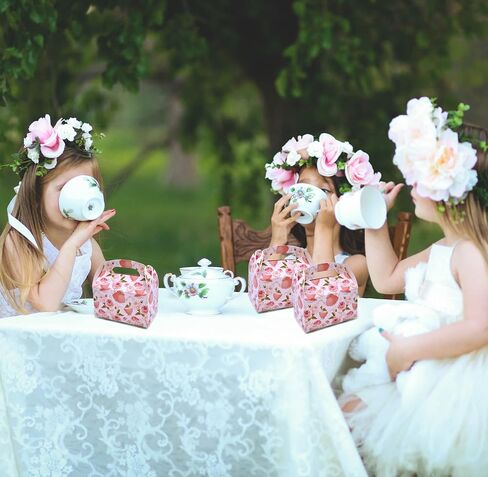 Gift Boutique 24 Pack Tea Party Favor Gift Boxes Floral Teapot Paper Treat Box Bag Wrapping for Tea Pot Theme Bridal & Baby Shower Wedding Supplies Decorations Fill with Candy Cupcake Goodies Prizes in Saudi Arabia