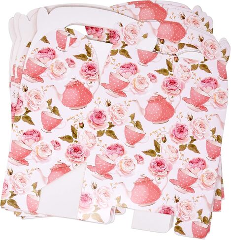 Gift Boutique 24 Pack Tea Party Favor Gift Boxes Floral Teapot Paper Treat Box Bag Wrapping for Tea Pot Theme Bridal & Baby Shower Wedding Supplies Decorations Fill with Candy Cupcake Goodies Prizes in Saudi Arabia