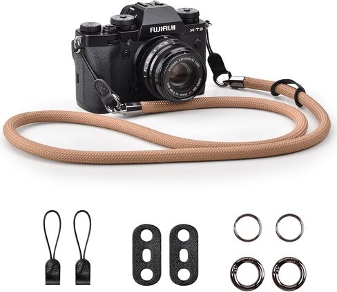حبل حزام الكاميرا، حزام الكتف لكاميرا الرقبة لـ Fujifilm X100VI X100V XS20 XT5 لـ A6000 A6100 A6400 A6700 A7IV لـ Canon EOS R6 R10 لـ Nikon Zf Z5 Z30 - برتقالي in Kuwait