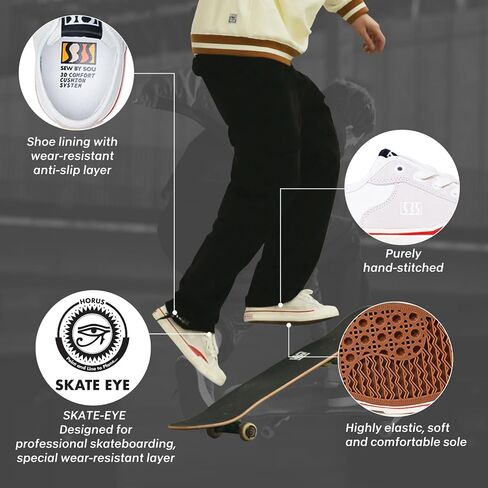 Men's Low-Cut Pro Skate Shoes with Anti-Slip and Shock Absorption Properties in Saudi Arabia