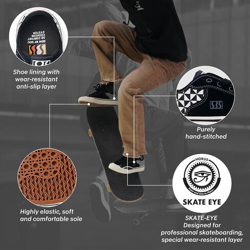 Men's Low-Cut Pro Skate Shoes with Anti-Slip and Shock Absorption Properties in Saudi Arabia