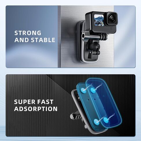 حقيبة ظهر مغناطيسية بمشبك لجيب DJI OSMO 3 (مع محول تمديد)، حامل حزام كتف كروي يدور 360 درجة لملحقات Gopro 12/11/10/9/8 Osmo Action 4 3 Insta360 GO 3 in Kuwait