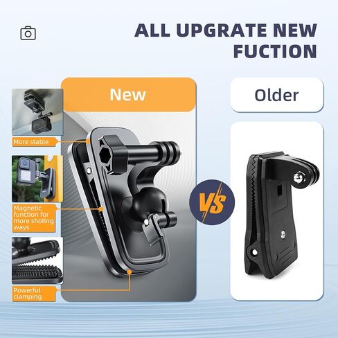 حقيبة ظهر مغناطيسية بمشبك لجيب DJI OSMO 3 (مع محول تمديد)، حامل حزام كتف كروي يدور 360 درجة لملحقات Gopro 12/11/10/9/8 Osmo Action 4 3 Insta360 GO 3 in Kuwait