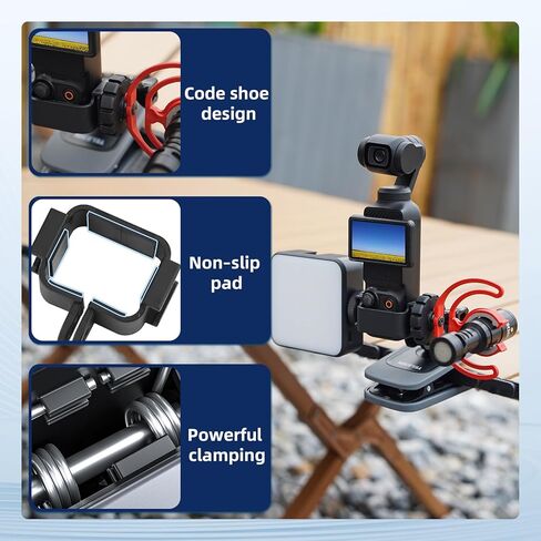 حقيبة ظهر مغناطيسية بمشبك لجيب DJI OSMO 3 (مع محول تمديد)، حامل حزام كتف كروي يدور 360 درجة لملحقات Gopro 12/11/10/9/8 Osmo Action 4 3 Insta360 GO 3 in Kuwait
