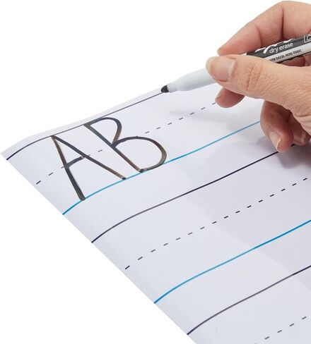 Bright Creations 2 Sheets of Magnetic Lined Handwriting Paper for Whiteboard, Dry Erase Sentence Strips for Classroom (22 x 17 in) in Saudi Arabia