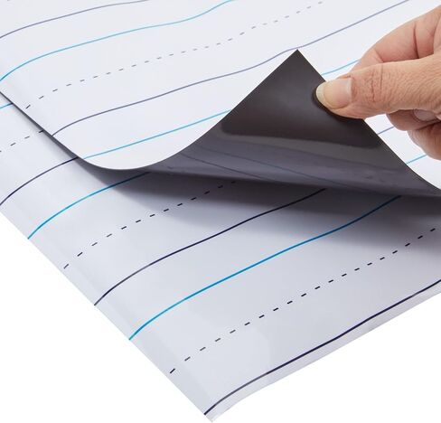 Bright Creations 2 Sheets of Magnetic Lined Handwriting Paper for Whiteboard, Dry Erase Sentence Strips for Classroom (22 x 17 in) in Saudi Arabia