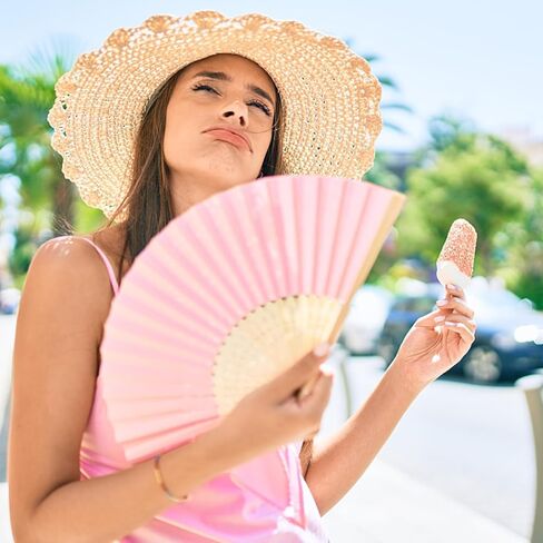 مروحة يد وردية قابلة للطي للنساء، مروحة ورق الخيزران الصينية اليابانية القابلة للطي، مراوح قابلة للطي، مراوح يدوية من الخيزران، مروحة يدوية قابلة للطي من حرير الخيزران، هدية زفاف، حفلة، منزل، DIY (حزمة من 4) in Kuwait