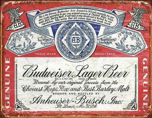 Desperate Enterprises Anheuser-Busch - Ice Cold Tin Sign - Nostalgic Vintage Metal Wall Décor - Made in USA in Saudi Arabia