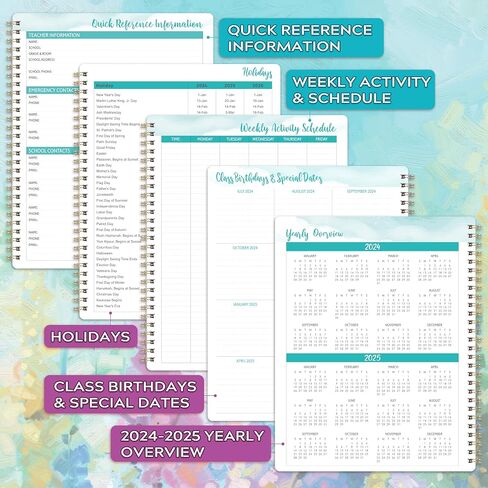 2024-2025 Teacher Planner - Weekly & Monthly Lesson Plan Book 2024-2025, July 2024 - June 2025, 8" x 10", Academic Planner 2024-2025 with Twin-Wire Binding for Teachers - Oil Painting in Saudi Arabia