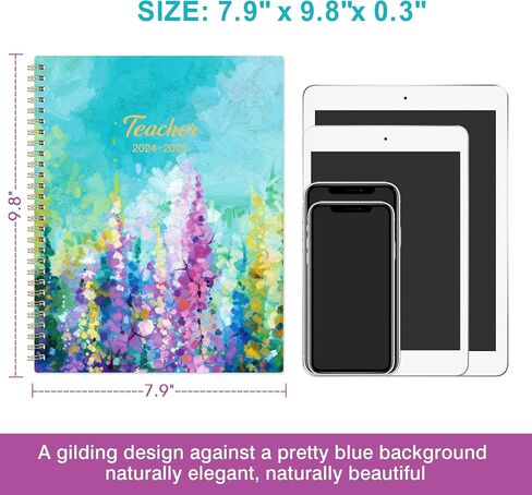 2024-2025 Teacher Planner - Weekly & Monthly Lesson Plan Book 2024-2025, July 2024 - June 2025, 8" x 10", Academic Planner 2024-2025 with Twin-Wire Binding for Teachers - Oil Painting in Saudi Arabia
