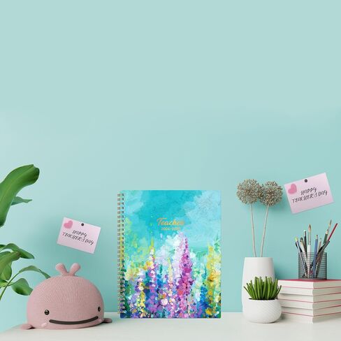 2024-2025 Teacher Planner - Weekly & Monthly Lesson Plan Book 2024-2025, July 2024 - June 2025, 8" x 10", Academic Planner 2024-2025 with Twin-Wire Binding for Teachers - Oil Painting in Saudi Arabia