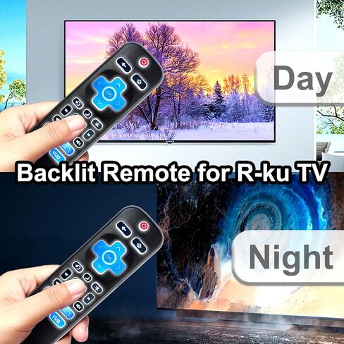 Pack of 2 Replacement Backlit Remote for Roku TV with Shortcut Buttons, for TCL/Hisense/Sharp/Philips/Onn/Element/Insignia/Westinghouse Roku TV [NOT for Roku Stick/Box] in Kuwait