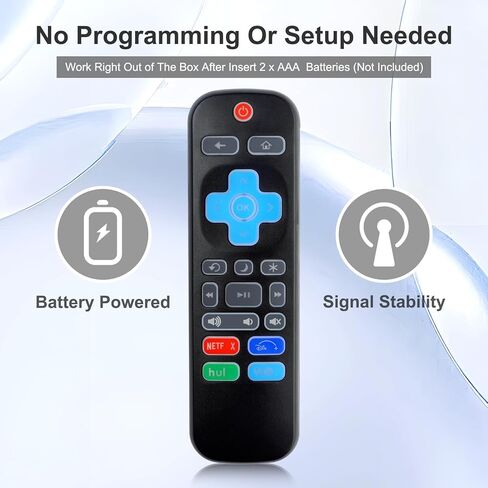 Pack of 2 Replacement Backlit Remote for Roku TV with Shortcut Buttons, for TCL/Hisense/Sharp/Philips/Onn/Element/Insignia/Westinghouse Roku TV [NOT for Roku Stick/Box] in Kuwait