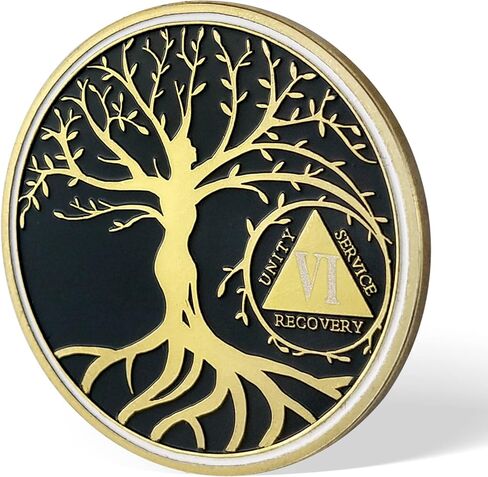 شريحة الرصانة لشجرة الحياة لمدة 5 سنوات، ورقائق AA والميداليات - عملة استرداد الرصانة رمز رصين | هدايا الرصانة للاحتفال بالتعافي من مدمني الكحول المجهولين in Kuwait