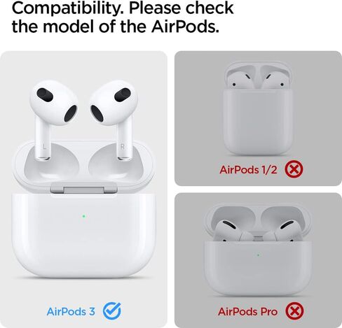 Spigen Urban Fit مصممة لحافظة Airpods الجيل الثالث مع سلسلة مفاتيح، حافظة Airpods 3 من القماش الفاخر (2021) - أزرق داكن in Kuwait