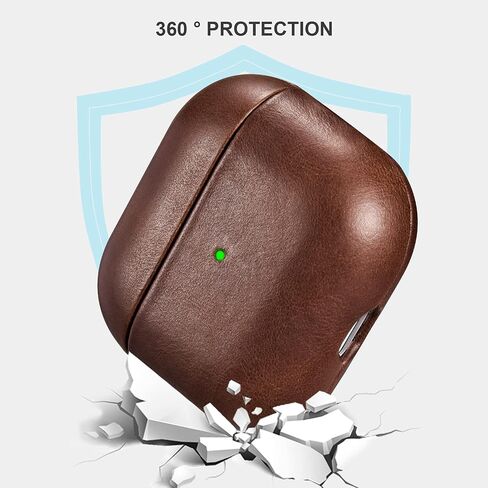 Leather for AirPods 3 Case 2021, Genuine Leather for Airpods 3 Wireless Charging Case (Front LED Visible) Protective Skin for Men Women in Saudi Arabia