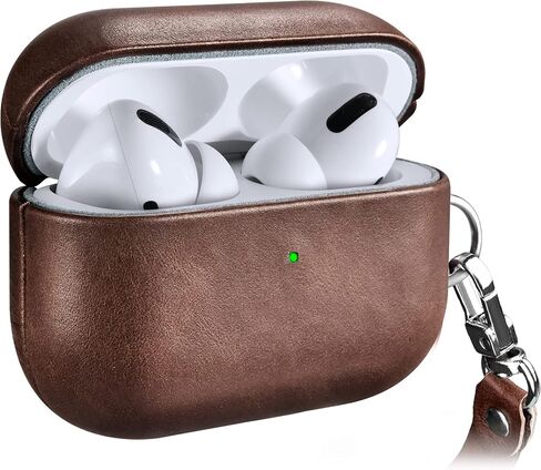 Leather for AirPods 3 Case 2021, Genuine Leather for Airpods 3 Wireless Charging Case (Front LED Visible) Protective Skin for Men Women in Saudi Arabia