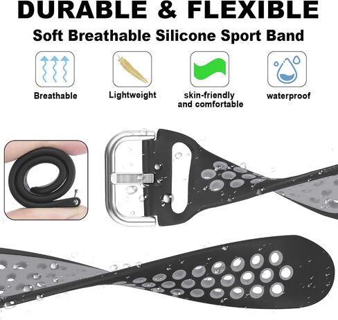 Compatible with Fitbit Sense Bands/Fitbit Versa 3 Bands for Men Women, Soft Silicone Sport Breathable Replacement Compatible for Fitbit Versa 3 Bands/Fitbit Sense for Women Men, 4 Pack-Large in Saudi Arabia