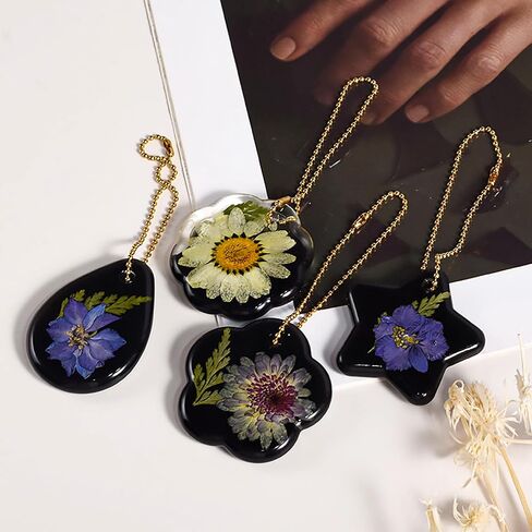 16PCS Jewelry Casting Molds Silicone Resin Molds for DIY Pendant Set Necklace Keychain Molds with Hanging Hole Jewelry Making DIY Craft Tools for DIY Craft Jewelry Making in Saudi Arabia