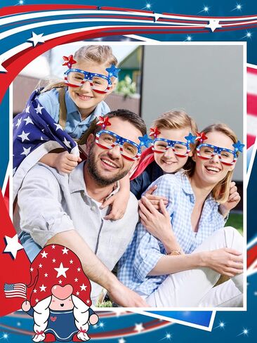 6 Pairs Independence Day Flashing Light up Glasses American Flag Sunglasses Frame with LED 4th of July Sunglasses Patriotic USA Sunglasses for Women Men in Saudi Arabia
