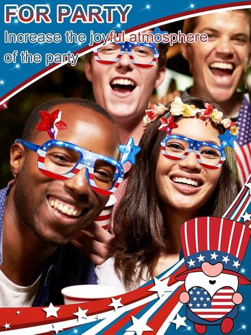 6 Pairs Independence Day Flashing Light up Glasses American Flag Sunglasses Frame with LED 4th of July Sunglasses Patriotic USA Sunglasses for Women Men in Saudi Arabia