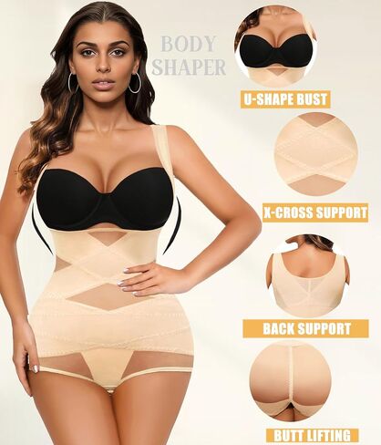 Avidlove Body Shapewear for Women Body Suits Tummy Control Waist Trainer Plus Size Shapewear Bodysuit in Saudi Arabia