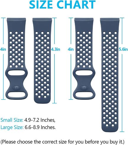 Compatible with Fitbit Sense Bands/Fitbit Versa 3 Bands for Men Women, Soft Silicone Sport Breathable Replacement Compatible for Fitbit Versa 3 Bands/Fitbit Sense for Women Men, 4 Pack-Large in Saudi Arabia