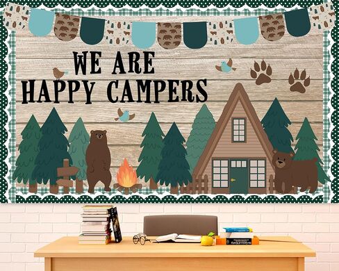 Camping Bulletin Board Classroom Decorations Set Forest Bulletin Boards Camp Theme Woodland Animals Bear Paper Cutouts for Camping Day Classroom School Wall Woodland Party Camping Party Decor Supplies in Saudi Arabia