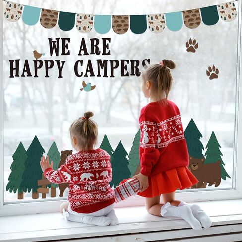 Camping Bulletin Board Classroom Decorations Set Forest Bulletin Boards Camp Theme Woodland Animals Bear Paper Cutouts for Camping Day Classroom School Wall Woodland Party Camping Party Decor Supplies in Saudi Arabia